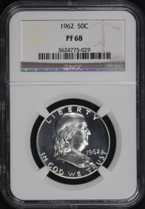 Obverse of this 1962 Franklin Half Dollar NGC PF-68