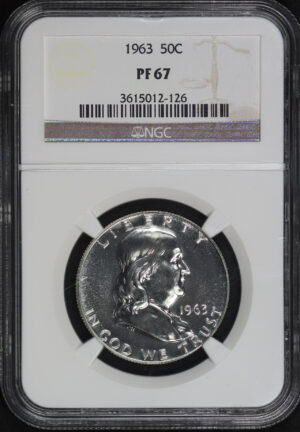 Obverse of this 1963 Franklin Half Dollar NGC PF-67