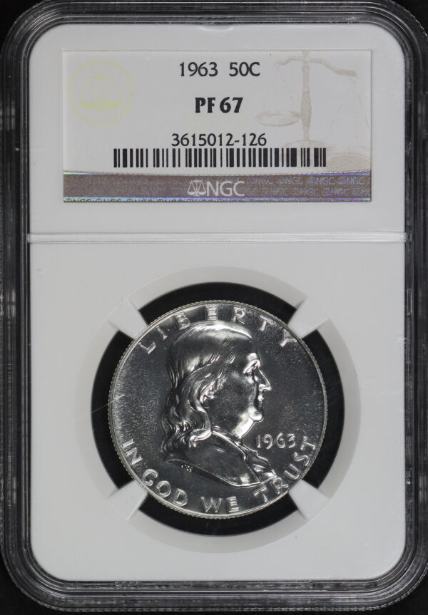 Obverse of this 1963 Franklin Half Dollar NGC PF-67