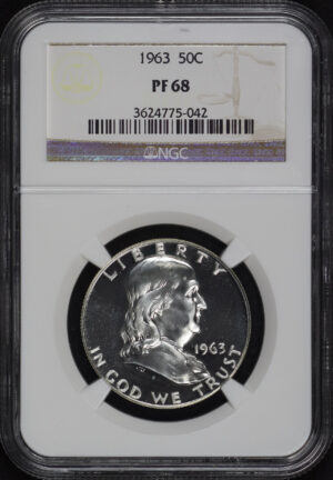 Obverse of this 1963 Franklin Half Dollar NGC PF-68