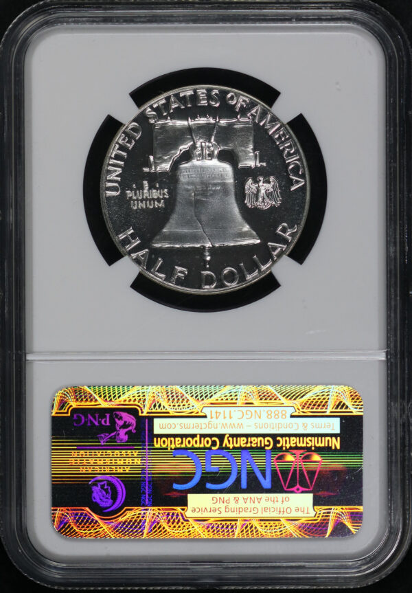 Reverse of this 1963 Franklin Half Dollar NGC PF-68