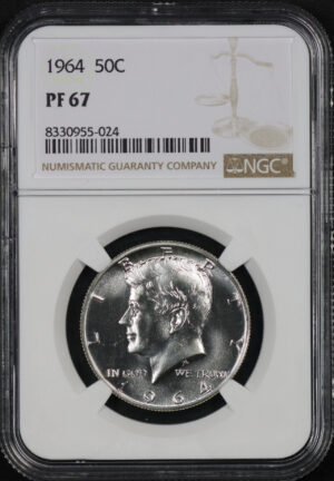 Obverse of this 1964 Kennedy Half Dollar NGC PF-67