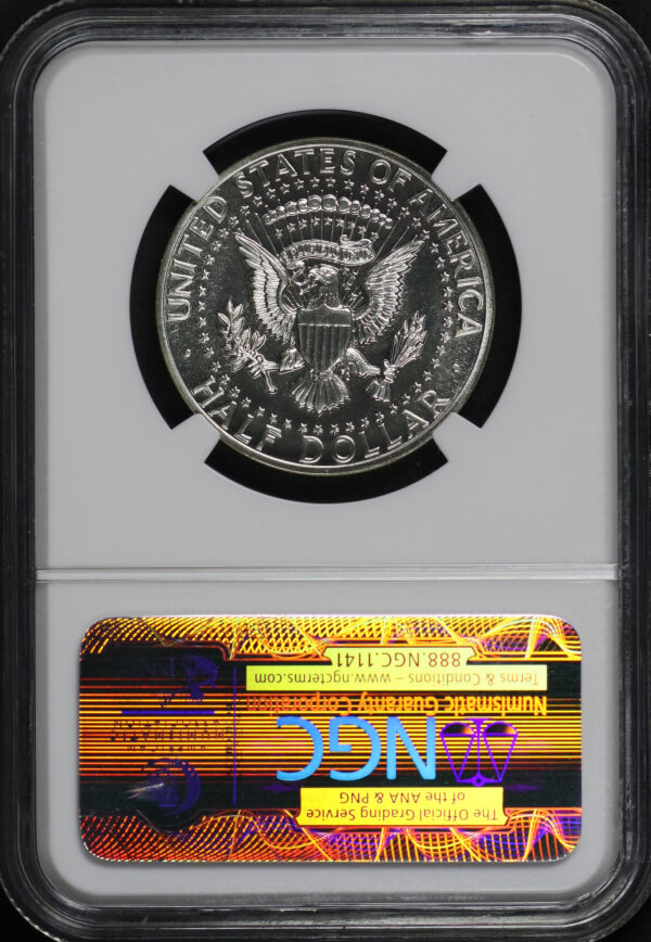 Reverse of this 1964 Kennedy Half Dollar Accent Hair NGC PF-66