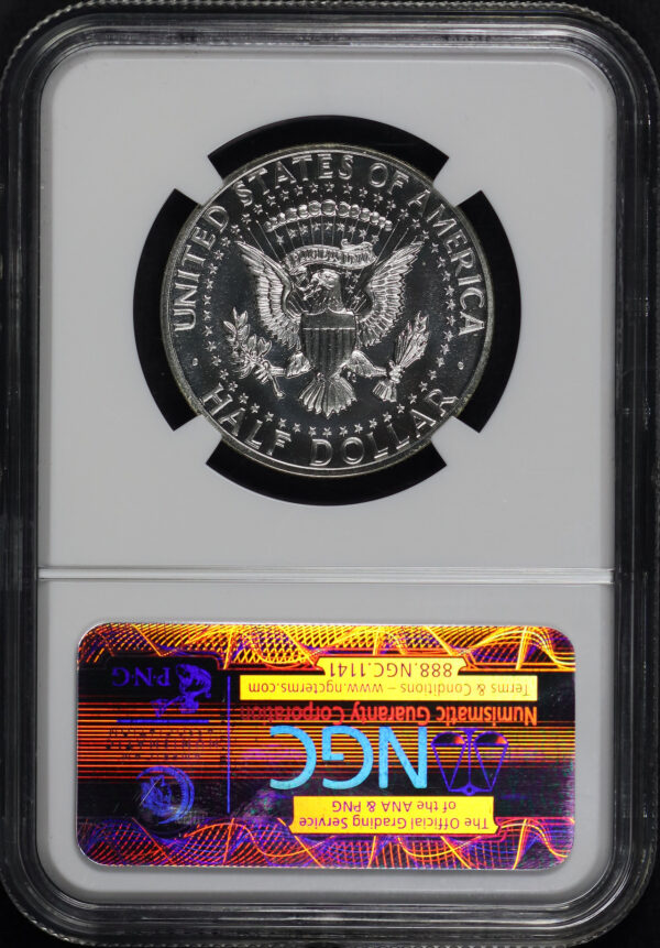 Reverse of this 1964 Kennedy Half Dollar Accent Hair NGC PF-67