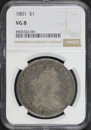 Obverse of this 1801 Draped Bust Dollar NGC VG-8