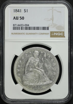 Obverse of this 1841 Liberty Seated Dollar NGC AU-50