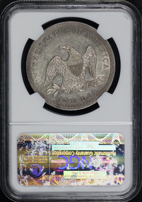 Reverse of this 1841 Liberty Seated Dollar NGC AU-55