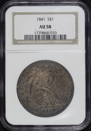 Obverse of this 1841 Liberty Seated Dollar NGC AU-58
