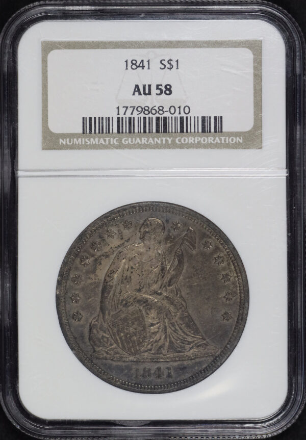 Obverse of this 1841 Liberty Seated Dollar NGC AU-58