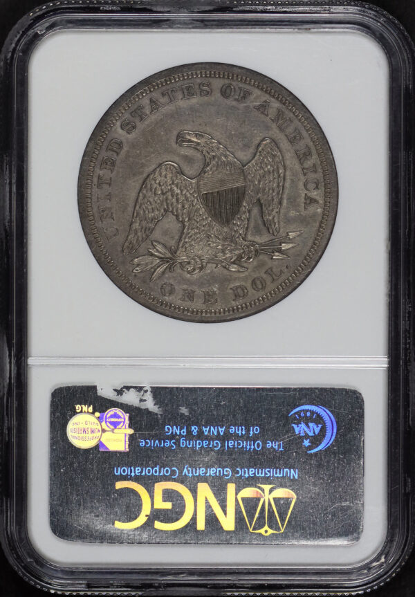 Reverse of this 1841 Liberty Seated Dollar NGC AU-58