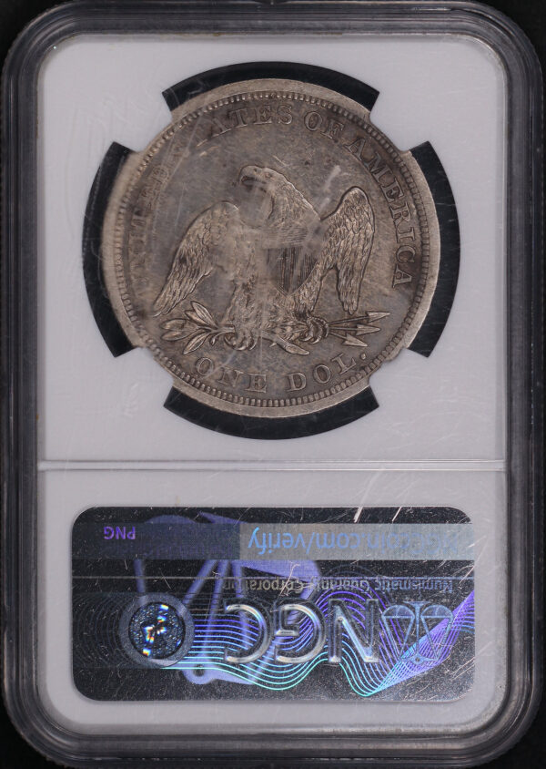 Reverse of this 1842 Liberty Seated Dollar NGC AU-55