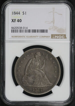 Obverse of this 1844 Liberty Seated Dollar NGC XF-40