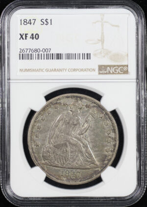 Obverse of this 1847 Liberty Seated Dollar NGC XF-40