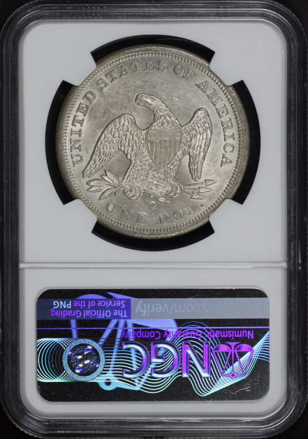 Reverse of this 1859-O Liberty Seated Dollar NGC MS-61