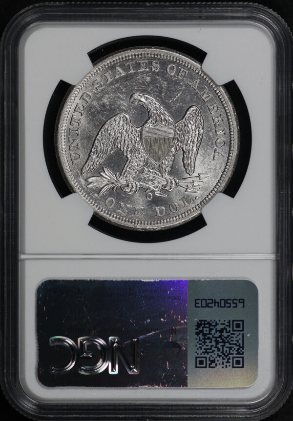 Reverse of this 1859-O Liberty Seated Dollar NGC MS-61