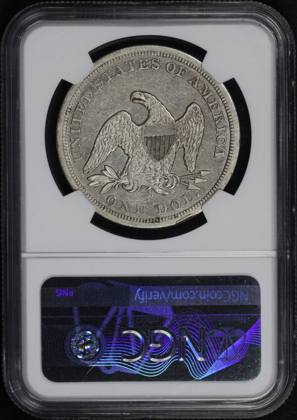 Reverse of this 1859-S Liberty Seated Dollar NGC XF-45