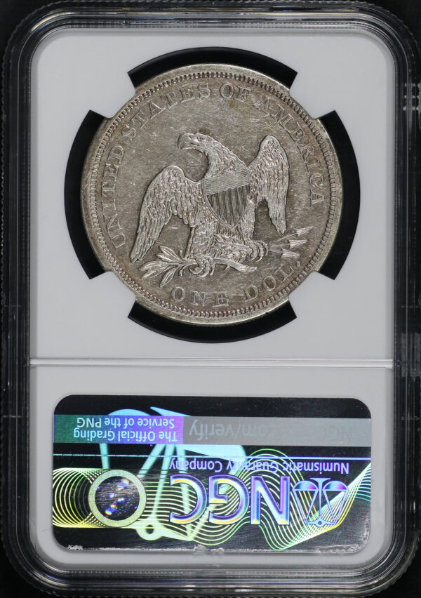 Reverse of this 1862 Liberty Seated Dollar NGC XF-45