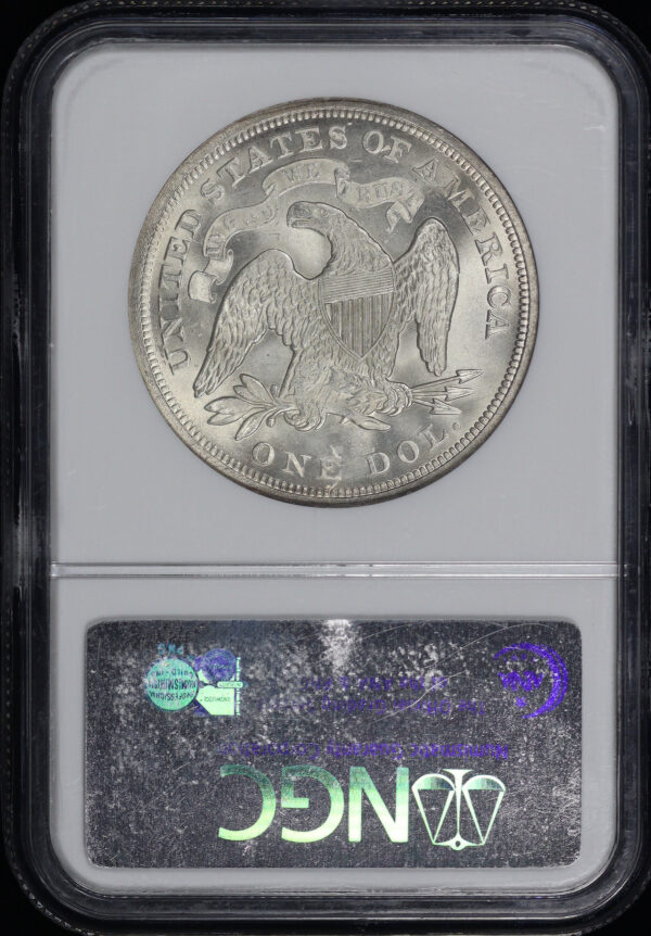 Reverse of this 1870 Liberty Seated Dollar NGC MS-65
