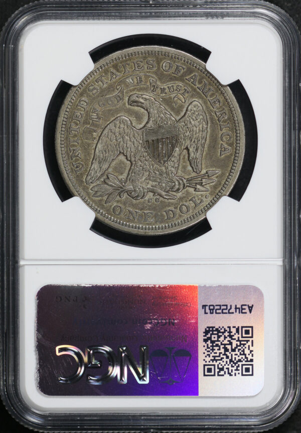 Reverse of this 1870-CC Liberty Seated Dollar NGC XF-45