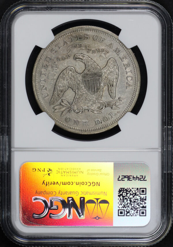 Reverse of this 1871 Liberty Seated Dollar NGC XF-40