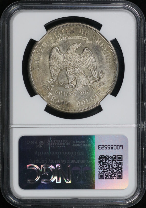 Reverse of this 1873-CC Trade Dollar NGC MS-63