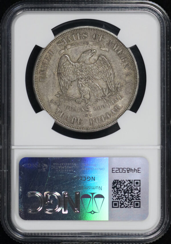 Reverse of this 1875-CC Trade Dollar NGC AU-58