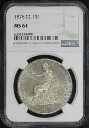 Obverse of this 1876-CC Trade Dollar NGC MS-61