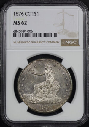 Obverse of this 1876-CC Trade Dollar NGC MS-62