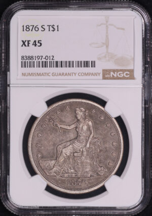 Obverse of this 1876-S Trade Dollar NGC XF-45