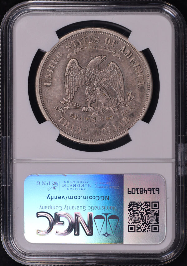 Reverse of this 1876-S Trade Dollar NGC XF-45