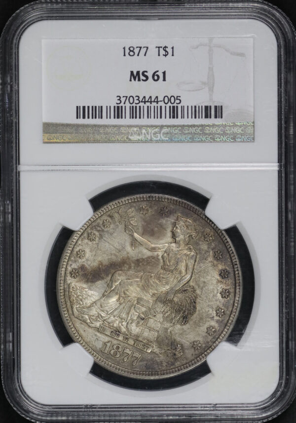 Obverse of this 1877 Trade Dollar NGC MS-61