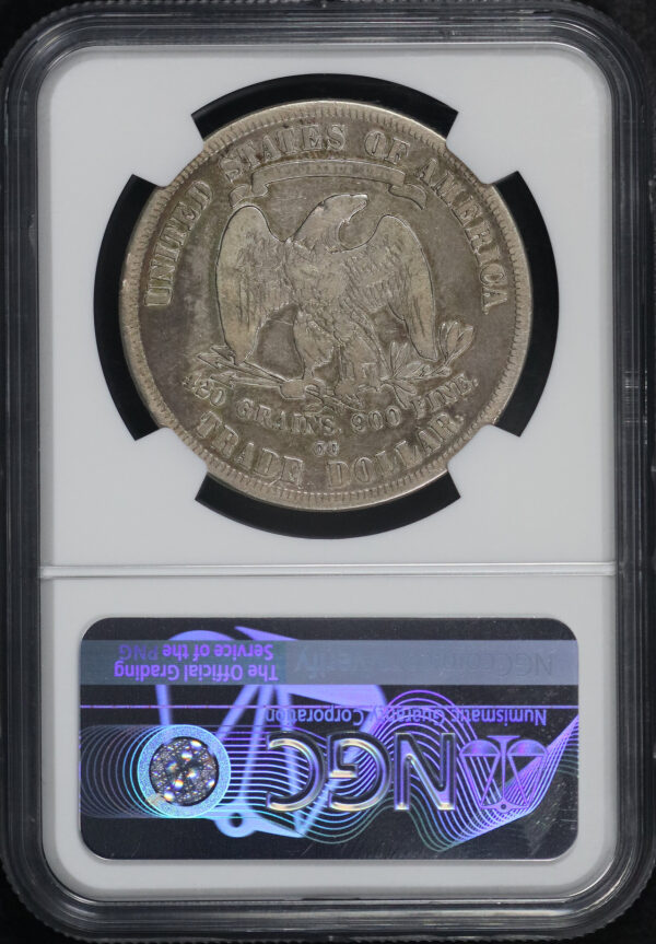 Reverse of this 1877-CC Trade Dollar NGC F-15