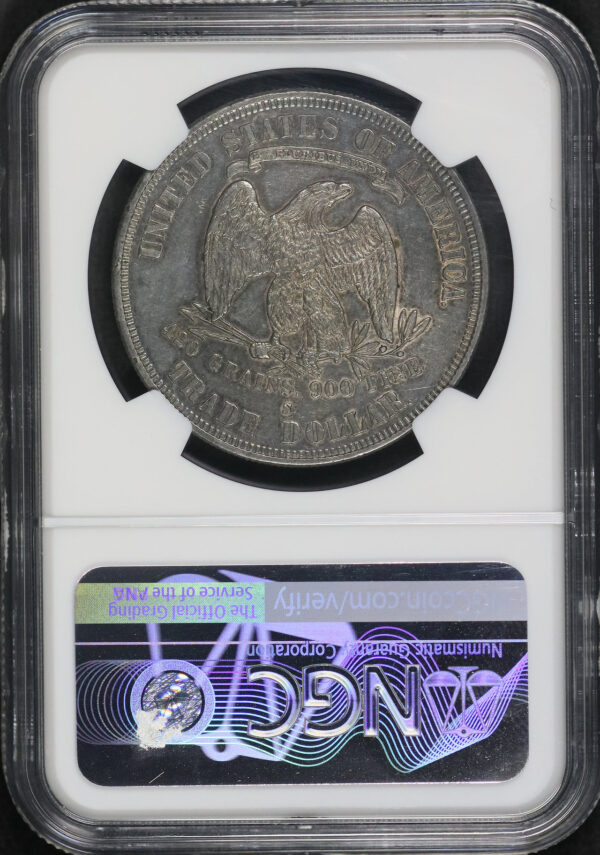 Reverse of this 1878-S Trade Dollar NGC AU-58