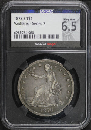 Obverse of this 1878-S Trade Dollar NGC X VF-35 VaultBox Series 7