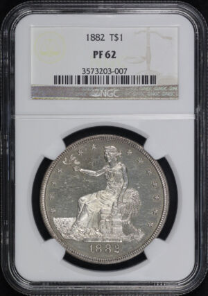 Obverse of this 1882 Trade Dollar NGC PF-62