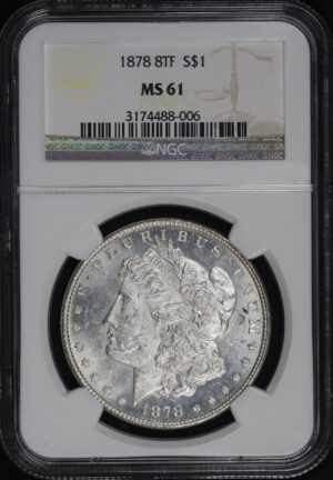Obverse of this 1878 8TF Morgan Dollar NGC MS-61
