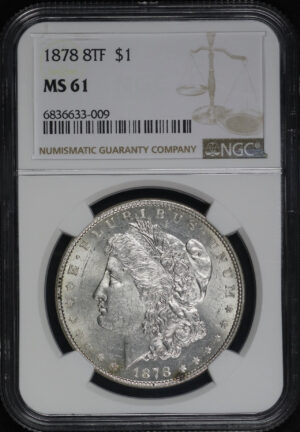 Obverse of this 1878 8TF Morgan Dollar NGC MS-61