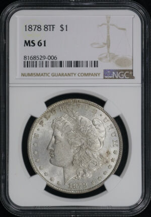 Obverse of this 1878 8TF Morgan Dollar NGC MS-61