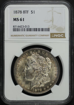 Obverse of this 1878 8TF Morgan Dollar NGC MS-61