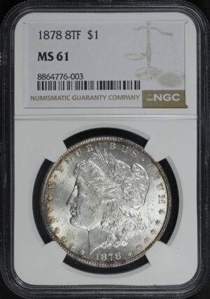 Obverse of this 1878 8TF Morgan Dollar NGC MS-61