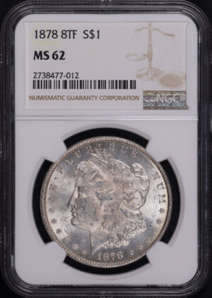 Obverse of this 1878 8TF Morgan Dollar NGC MS-62