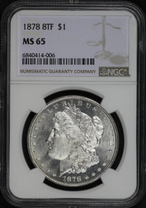 Obverse of this 1878 8TF Morgan Dollar NGC MS-65