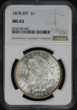 Obverse of this 1878 8TF Morgan Dollar NGC MS-65