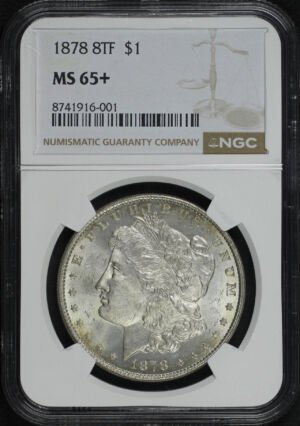 Obverse of this 1878 8TF Morgan Dollar NGC MS-65+