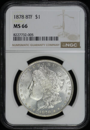 Obverse of this 1878 8TF Morgan Dollar NGC MS-66