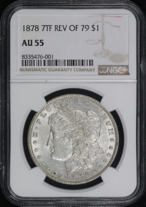 Obverse of this 1878 7TF Reverse of 1879 Morgan Dollar NGC AU-55