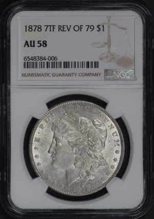 Obverse of this 1878 7TF Morgan Dollar Reverse of 1879 NGC AU-58