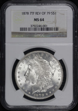 Obverse of this 1878 7TF Reverse of 1879 Morgan Dollar NGC MS-64