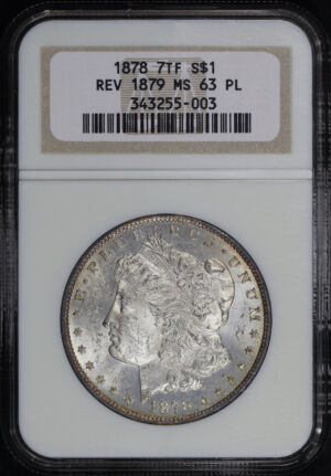 Obverse of this 1878 7TF Reverse of 1879 Morgan Dollar NGC MS-63 PL