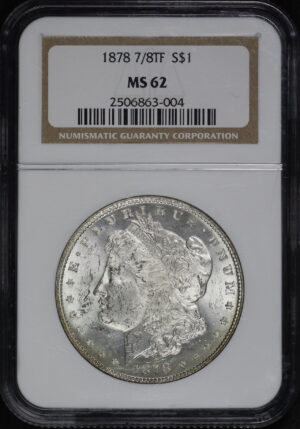 Obverse of this 1878 7/8TF Strong Morgan Dollar NGC MS-62